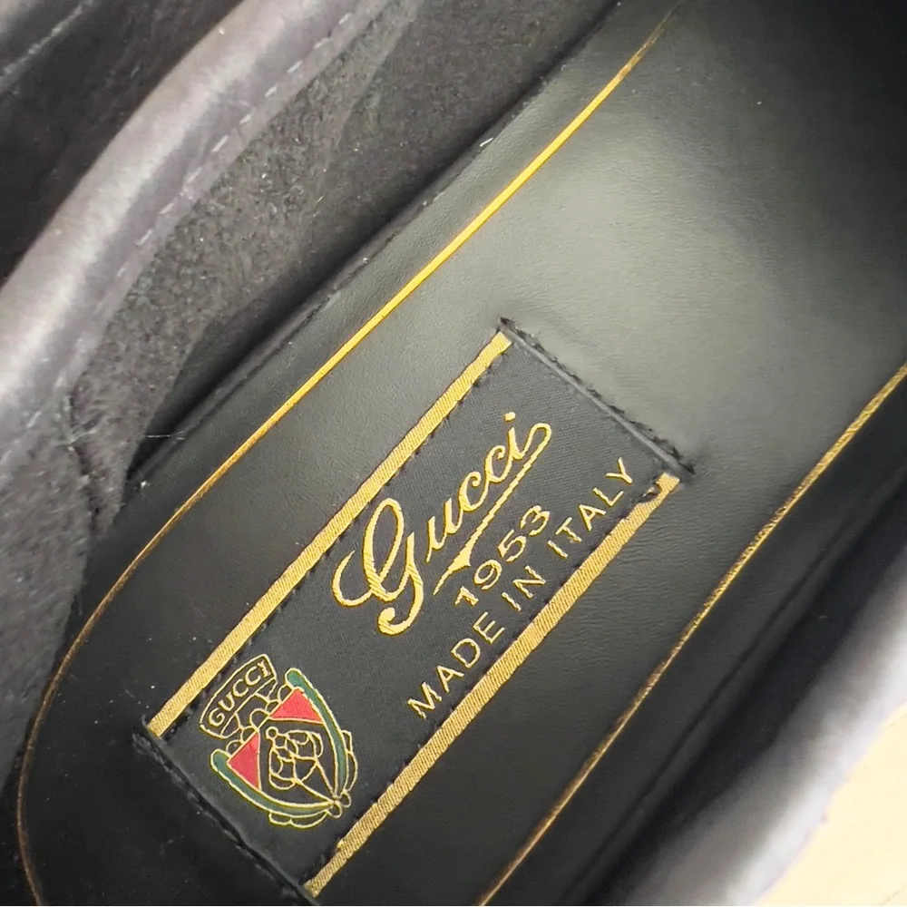 Gucci Gigi Horsebit 1953 Suede Mocassin Loafers in Black NWOB - Picture 7 of 8